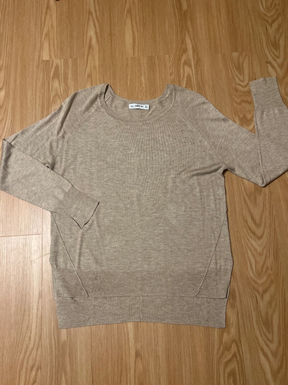 Zara Lightweight Beige Tan Sweater, size L